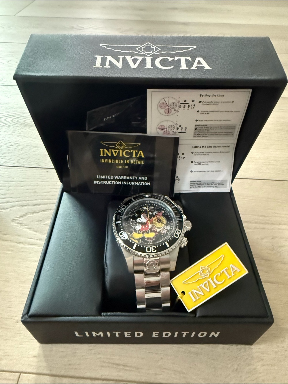 Invicta Men’s Limited Edition Silver Stainless Steel Watch with Black Dial